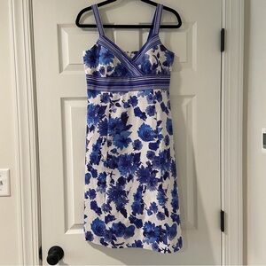 Women's Floral Blue and White Dress by R&K Originals Size 8